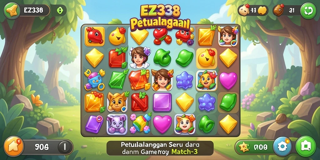 Screenshot gameplay menampilkan momen seru game Match-3.