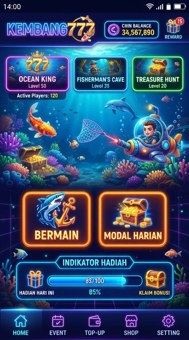 Tampilan aplikasi kembang777 yang sederhana dan intuitif.